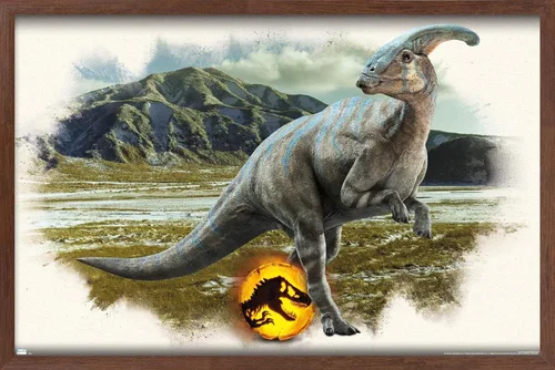 Miniatura 9 de Trends International Jurassic World: Dominion - Póster de pared focal de Parasaurolophus, 22.375 x 34 pulgadas, versión enmarcada de madera