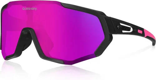 Miniatura 13 de Queshark - Gafas de ciclismo, lentes de sol deportivos para hombres y mujeres, 1 lente polarizada 2 HD, lentes de sol polarizados para ciclismo