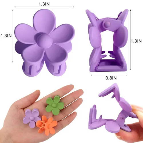 Miniatura 4 de Palksky Pinzas pequeñas para el cabello de flores para mujeres y niñas, 10 piezas de cabello delgado y grueso medio, pinzas de mandíbula de 1.35