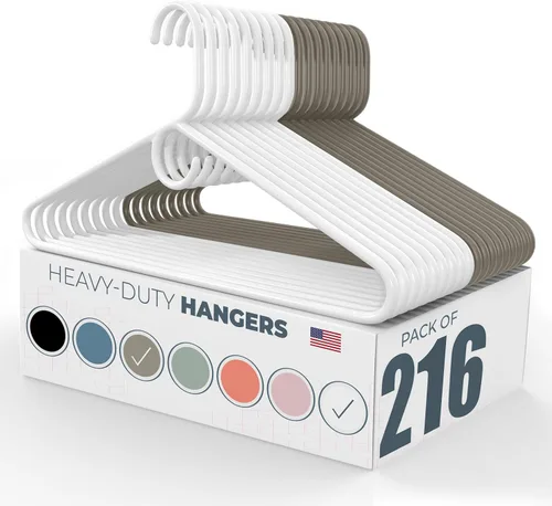Miniatura 37 de Perchas de plástico resistentes hechas en Estados Unidos a granel, 20, 30, 50, 100 unidades disponibles, perchas de plástico fuertes, perchas