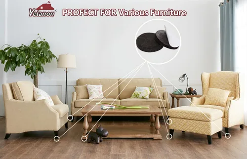 Miniatura 5 de Yelanon Almohadillas de fieltro para muebles, 56 unidades (1+2 pulgadas), almohadillas de fieltro de alta calidad para patas de silla, protectores