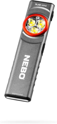 Miniatura 9 de NEBO Linterna de bolsillo SLIM 500 lúmenes, mini luz de trabajo EDC recargable, base magnética y brillo regulable, duradera y resistente al agua