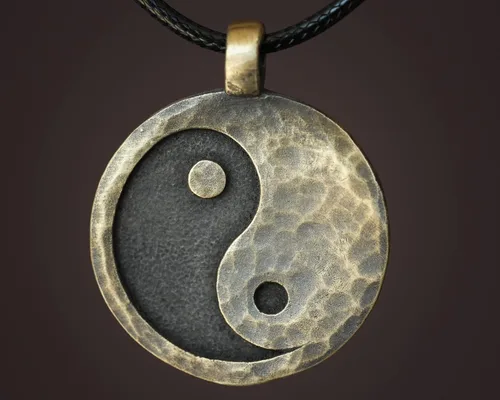 Miniatura 60 de Collar Yin Yang para hombre, joyería colgante de alta calidad de aspecto antiguo, regalos de Yin Yang, joyería vikinga para hombres