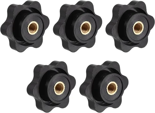 METALLIXITY Pomos de tornillo de mango de sujeción (M4x7 mm), 5 unidades, agarre de metal en forma de estrella - para construcción de viviendas,