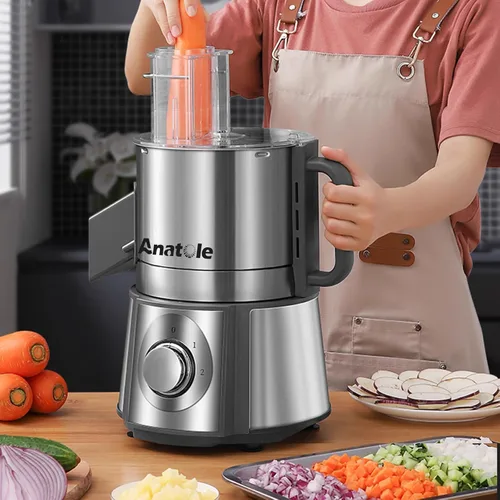 Miniatura 8 de Procesador de alimentos eléctrico Anatole, picador, cortador, triturador 5 en 1, procesador de alimentos comercial de acero inoxidable de 16 tazas