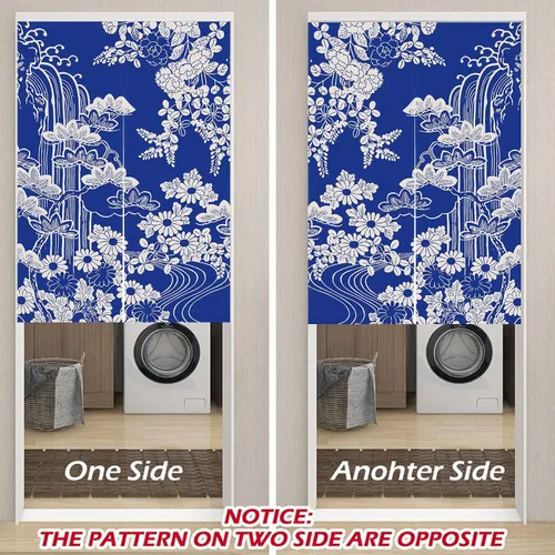 Miniatura 6 de LIGICKY Cortinas Noren estilo japonés para puerta, gruesas, largas, impresas, tapices colgantes para decoración del hogar, 33.5 x 47.2 pulgadas