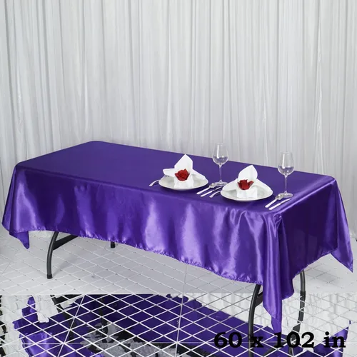 Miniatura 15 de Balsa Circle Mantel rectangular lavable de satén de color liso para fiesta de Halloween, 6 piezas de 60 x 102 pulgadas, color naranja, suministros