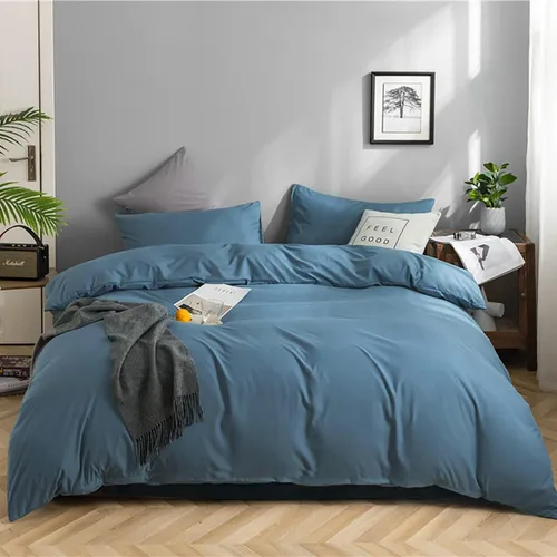 Miniatura 12 de KAREVER Juego de edredón azul y blanco a cuadros, juego de ropa de cama para niñas, juego de edredón a cuadros azul y blanco, manta para niños