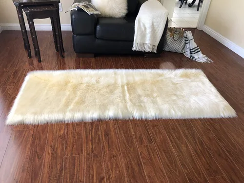 Miniatura 35 de LAMBZY Alfombra rectangular de piel de oveja sintética, súper suave, hipoalergénica, de felpa, lujosa alfombra de felpa sedosa para dormitorios