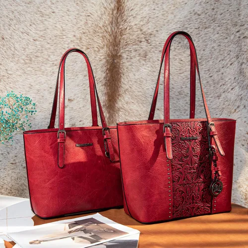 Miniatura 6 de Montana West Bolsa de mano para mujer, juego de bolso grande y bolsos de mano, colección en relieve, juego de 2 piezas