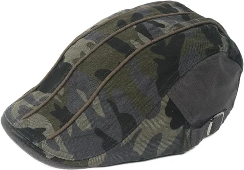 Sombrero plano al aire libre del conductor del algodón del Newsboy del camuflaje de los hombres Ltx002-gris