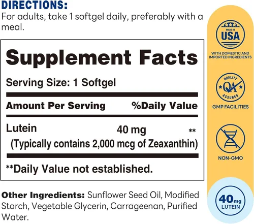 Miniatura 2 de Vitamin World Suplementos de luteína y zeaxantina, 40 mg de luteína, suplemento vegetariano para la salud ocular, una vez al día para ayudar a