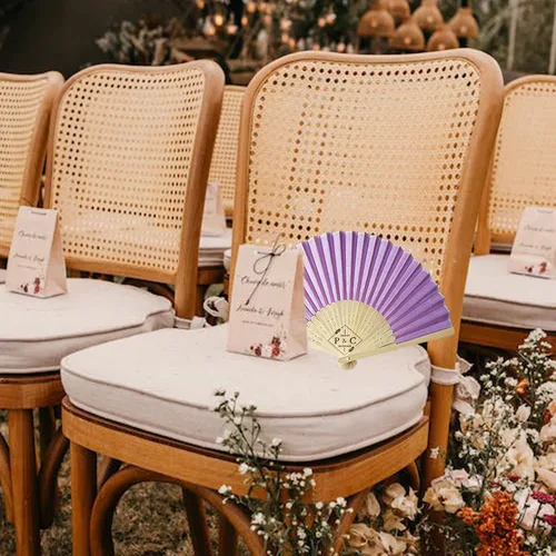 Miniatura 5 de Abanicos de seda personalizados a granel, ventiladores plegables personalizados para bodas, fiestas de dama de honor, suministros de fiesta