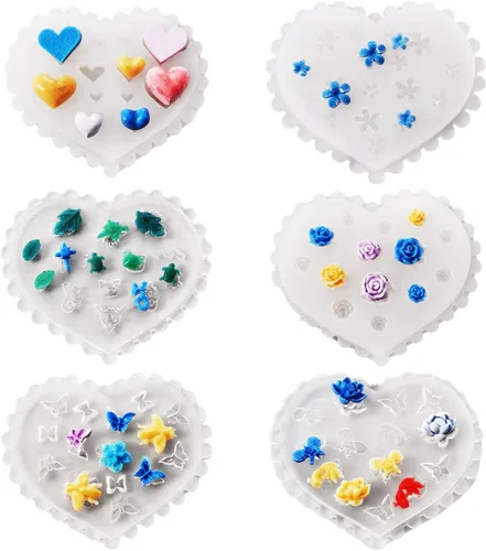 Miniatura 18 de Craftdady Molde de silicona con gemas de cabujón de 10 cavidades, molde de fundición de resina ovalada para resina epoxi UV, bricolaje