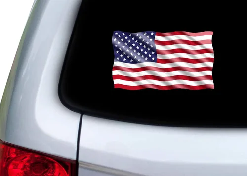 Miniatura 4 de Rogue River Tactical Calcomanía patriótica de la bandera de Estados Unidos con bandera de Estados Unidos para parachoques de ventana de automóvil
