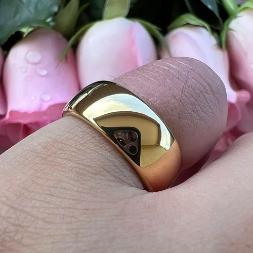Miniatura 6 de TUTISS Anillos de tungsteno dorados de 0.157in, 0.236in, 0.315in, 0.394in, anillos de boda para hombres y mujeres, anillos de compromiso abovedados