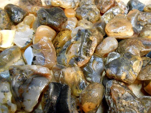 Miniatura 2 de Kit de recambio de gemas de vaso de roca Yellowstone, ágata dendrita negra Montana áspera 8 onzas