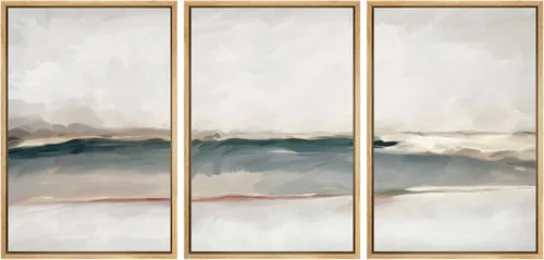 Miniatura 122 de SIGNWIN Lienzo enmarcado para pared, juego de arte abstracto de serenidad costera, ilustraciones abstractas junto al mar, arte moderno, decorativo