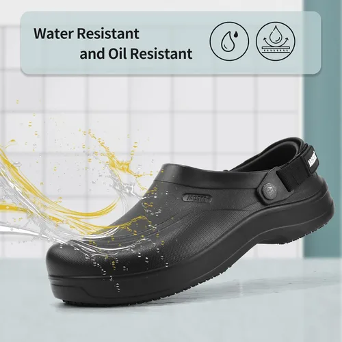 Miniatura 4 de Jacata Zapatos de chef antideslizantes para hombre, antideslizantes, para cocina, trabajo, con soporte de arco, resistentes al aceite, al agua