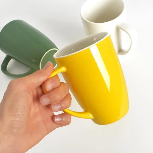 Miniatura 6 de homEdge Juego de tazas de porcelana, taza de 16 onzas para té, latte, moca, chocolate caliente, juego de 6, colores surtidos