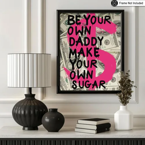 Miniatura 3 de Poster Master Be Your Own Daddy Print - Póster motivacional de dinero, graffiti y arte pop, regalo de preparación para hombres y mujeres, decoración