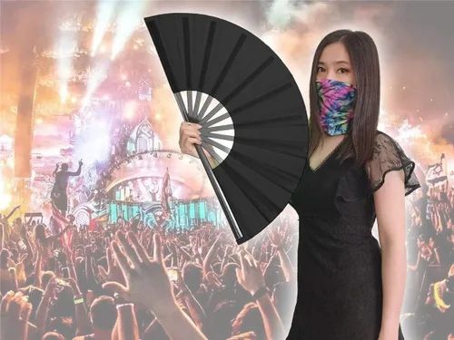 Miniatura 2 de Zolee Ventilador grande para baile de línea - Ventilador de mano plegable de botas en el suelo - Ventilador de mano plegable chino de Tai Chi Kung
