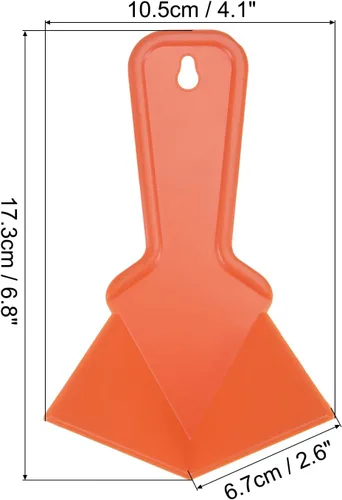 Miniatura 2 de uxcell Paleta de esquina interior de 4 pulgadas, herramienta de esquina para paneles de yeso de plástico, naranja