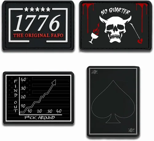 Miniatura 36 de Parche táctico – 1776 FAFO Original 3D PVC Morale Patch – Parches patrióticos estadounidenses resistentes de Estados Unidos para militares, policía