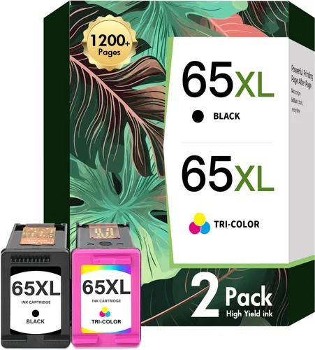 65XL 65 Cartuchos de tinta negro/color Combo Pack DeskJet 3755 Envy 5055 Compatible Reemplazo para HP 65XL Negro y color para HP DeskJet 3772 3752