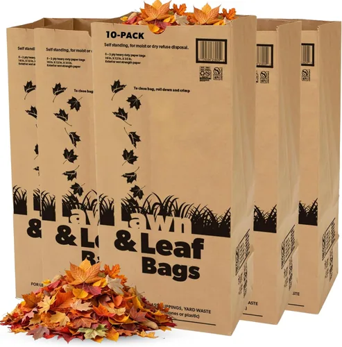 Miniatura 9 de Bolsas Duro 21089 2 bolsas para césped y hojas, 50 lb, 16 en largo x 12 en ancho x 35 en diámetro, papel, kraft, (Paquete de 5)