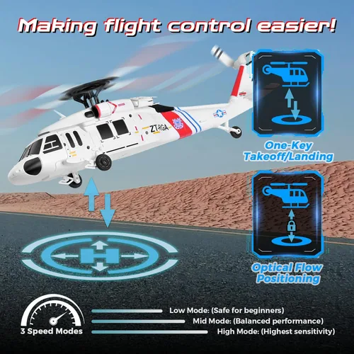 Miniatura 4 de CKYSCHN UH60L Black Hawk Helicóptero RC sin escobillas 4CH, WLtoys K270 Helicóptero de control remoto con posicionamiento de flujo óptico