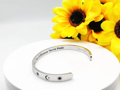 Miniatura 283 de Pulseras inspiradoras para mujer, joyería de acero inoxidable, con refranes, pulsera motivacional con mensaje oculto, pulseras grabadas para mejor
