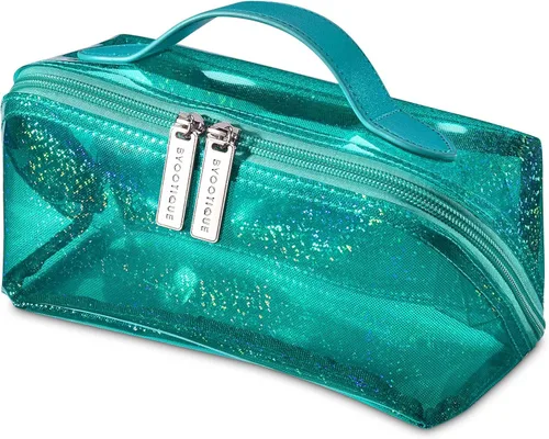 Miniatura 11 de BYOOTIQUE AW 420D - Neceser de viaje de nailon transparente, portátil, ligero, transparente, organizador de almacenamiento de cosméticos, piscina