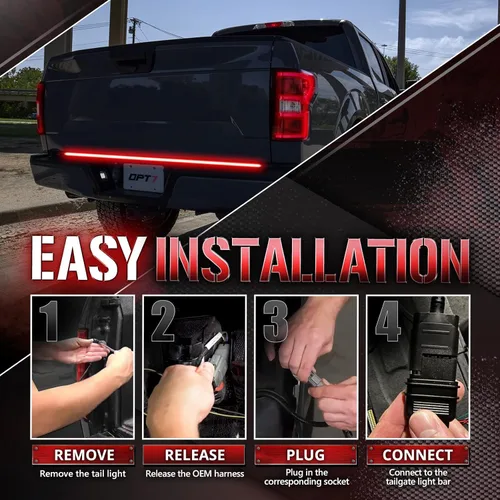 Miniatura 3 de OPT7 Arnés de barra de luz para portón trasero Easy Connect para F150 2018-2020 sin monitores de punto ciego, se adapta a 18-20 F-150 XL, XLT