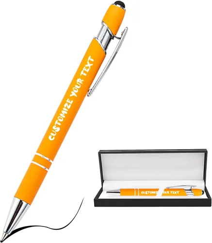 Miniatura 100 de AIFLM Bolígrafos personalizados con nombre a granel hasta 500 unidades de bolígrafos grabados gratis con tu nombre y texto para negocios