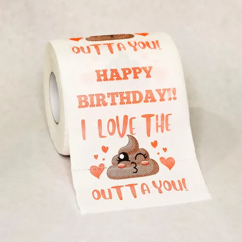Miniatura 3 de Divertido rollo de papel higiénico de feliz cumpleaños con mensaje "I Love You" – Regalo romántico de cumpleaños – Regalo de cumpleaños único