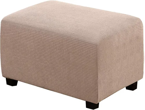Miniatura 99 de H.VERSAILTEX Funda otomana rectangular de 29 a 34 pies para reposapiés, fundas protectoras para reposapiés, con tela jacquard elástica, gruesa