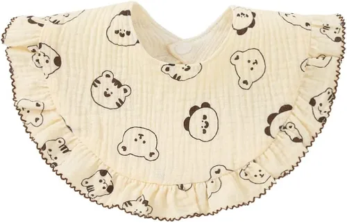 Miniatura 4 de Nishine 4 piezas Baberos unisex para bebé de muselina tipo bandana, baberos giratorios 360 grados de algodón para dentición, alimentación y babeo