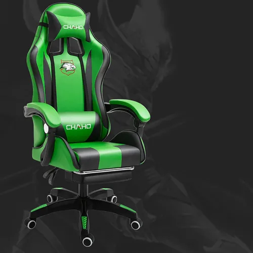 Miniatura 9 de KEUVEN Silla para videojuegos, silla de computadora con reposapiés y soporte lumbar, silla de juego ajustable en altura con asiento giratorio
