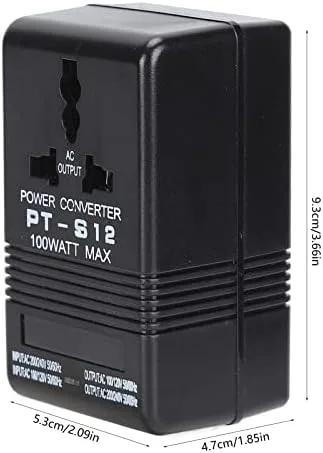 Miniatura 3 de PT-S12 Convertidor de voltaje de alimentación AC 100V-120V a 220V-240V Transformador elevador 50/60Hz para 100 equipos electrónicos
