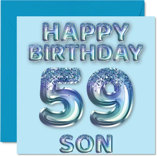 Miniatura 74 de Stuff4 Tarjeta de primer cumpleaños para niños, globo de fiesta con purpurina azul, tarjetas de feliz cumpleaños para niño de 1 año, nieto, hijo, 57