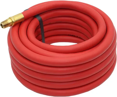 Grip Manguera de aire híbrida de 25 pies x 3/8 pulgadas de EE. UU., 300 PSI, ligera, baja fricción, reducción de torceduras, latón macizo de 1/4