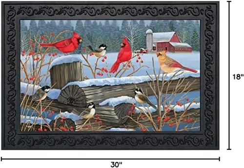 Miniatura 2 de Briarwood Lane - Felpudo de pájaros del invierno con cardenales