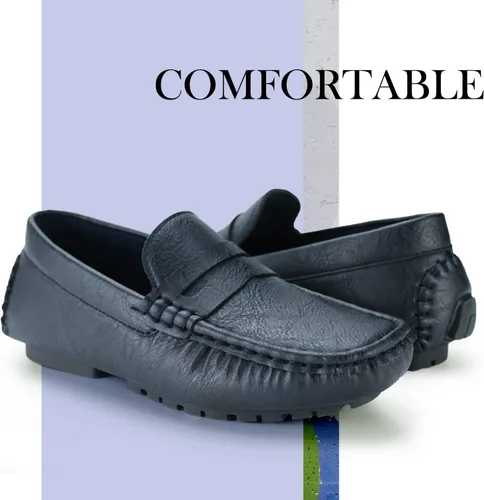 Miniatura 2 de Hawkwell Kids Casual Penny Loafer Slip On Dress Moccasin Driver Shoes(ToddlerLittle KidBig Kid)