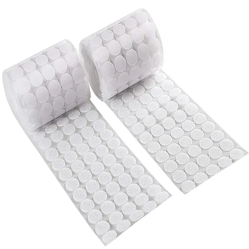 JANYUN 640 piezas puntos adhesivos blancos de 3/4" (20mm) de diámetro con velcro autoadhesivo (640)