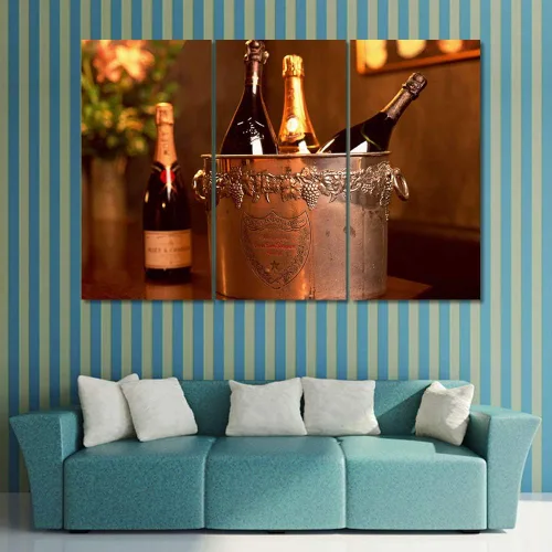 Miniatura 84 de Obra de arte para paredes del hogar, 3 paneles de letras de vino tinto, pinturas de corcho, impresiones HD, arte de pared de corcho de vino sobre