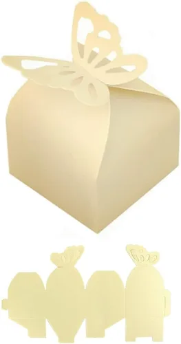 Miniatura 2 de KUPOO 50 cajas pequeñas de regalo de mariposa amarilla, caja de dulces para baby shower, cajas de regalo de mariposa pequeñas, regalos de fiesta