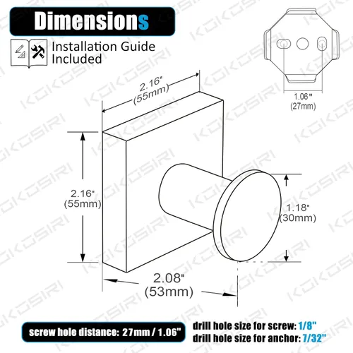 Miniatura 2 de KOKOSIRI Ganchos para bata, ganchos para toallas de baño, para pared, armario, cocina, toallas colgantes, accesorios de baño, color negro con acero