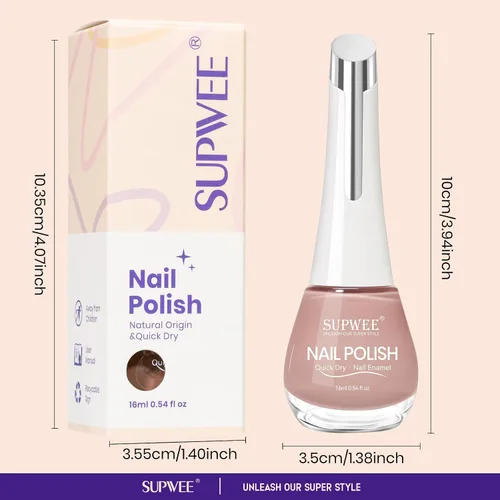 Miniatura 9 de Esmalte de uñas nude de secado rápido, 0.63 onzas líquidas, esmalte de uñas regular de secado rápido, esmalte de uñas de alto brillo para otoño