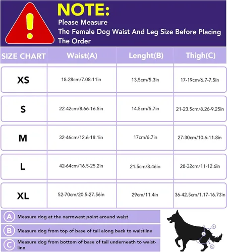 Miniatura 2 de XPCARE Pañales reutilizables para perras, 4 paquetes absorbentes, a prueba de fugas para perras hembras (talla L)
